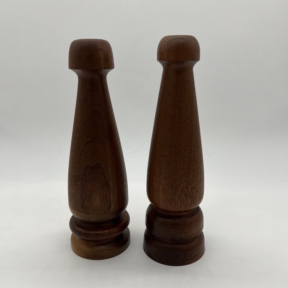 Vintage Wooden Carved Taper Candle Holder Set Of 2